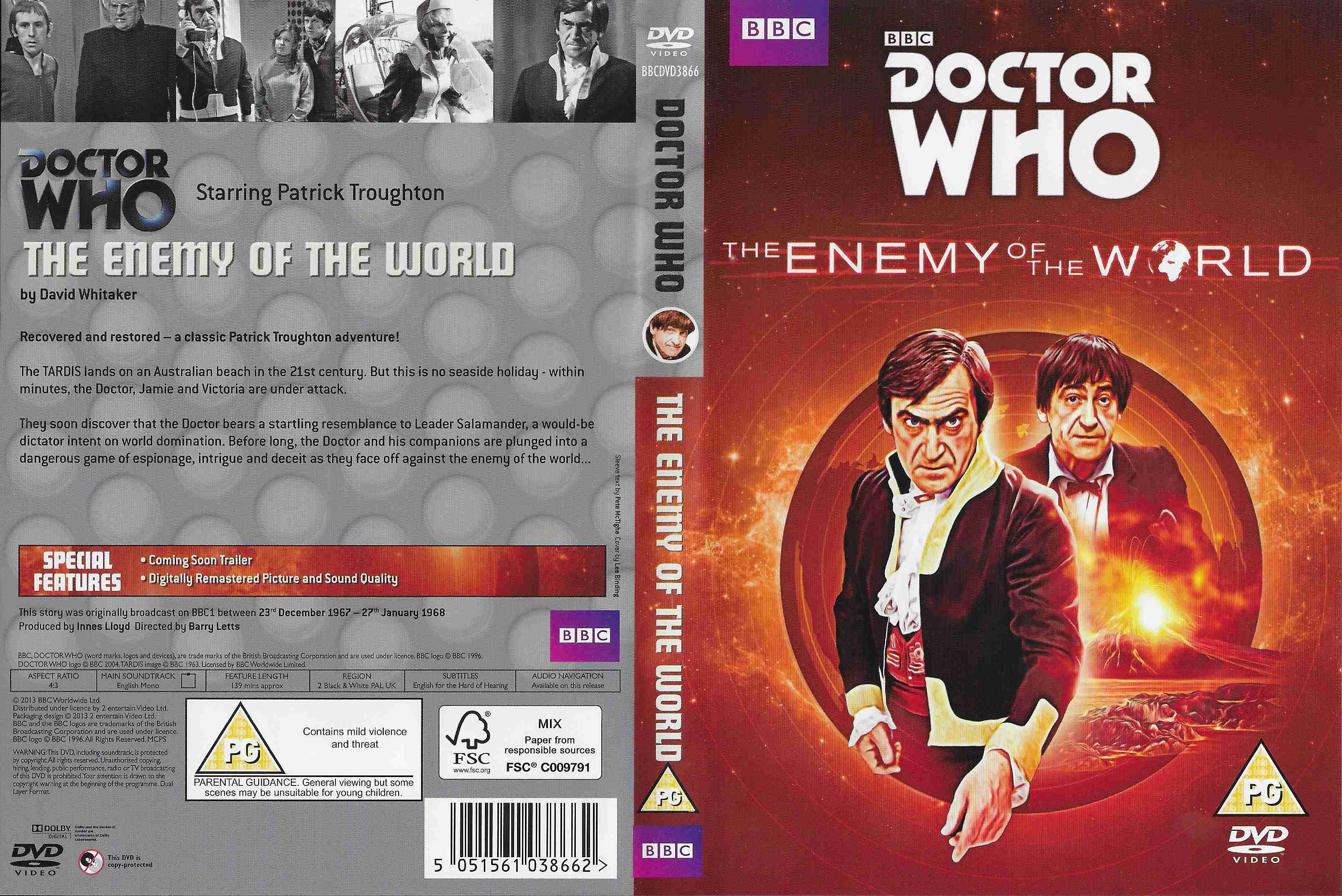 Picture of BBCDVD 3866 Doctor Who - The enemy of the world by artist David Whitaker from the BBC records and Tapes library